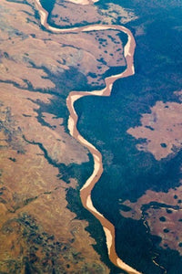 River Flowing Through Land Below Fine Art Print by Keren Su