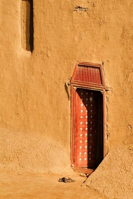 Shoes Outside Side Door into the Mosque at Djenne, Mali Poster Print by Janis Miglavs