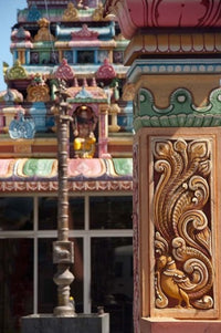 Indian Temple Poster Print by Cindy Miller Hopkins showcasing vibrant architecture