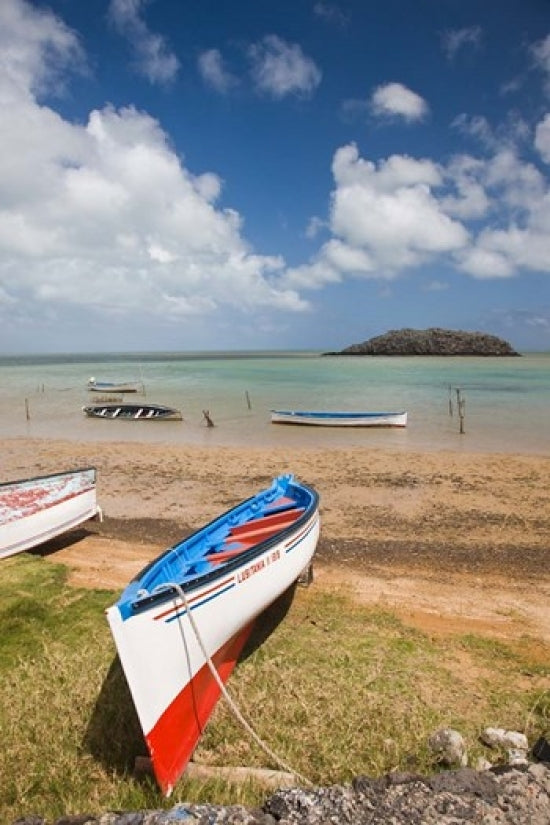 Fishing boats poster print featuring Rodrigues Island by Walter Bibikow.