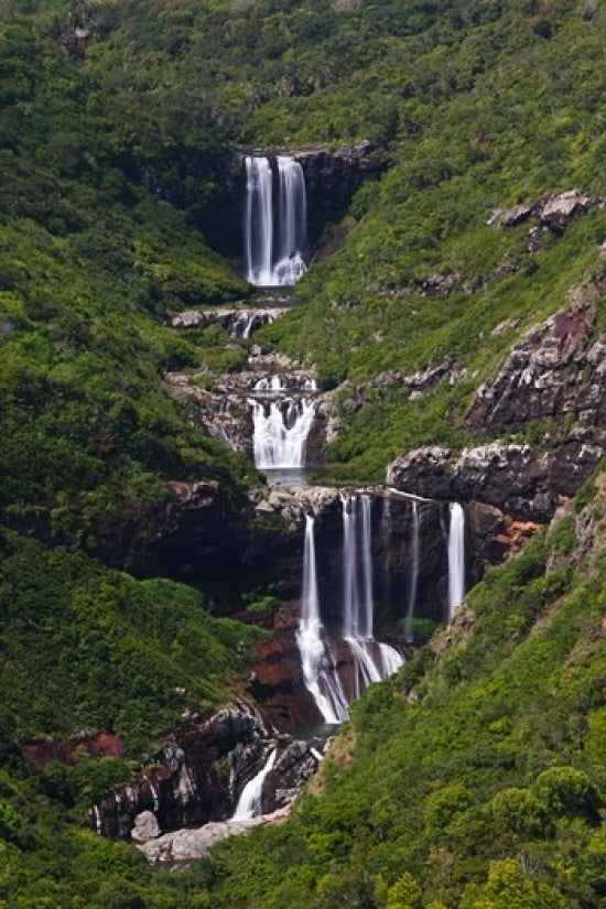 Tamarin Falls Poster Print by Walter Bibikow showcasing stunning nature photography.