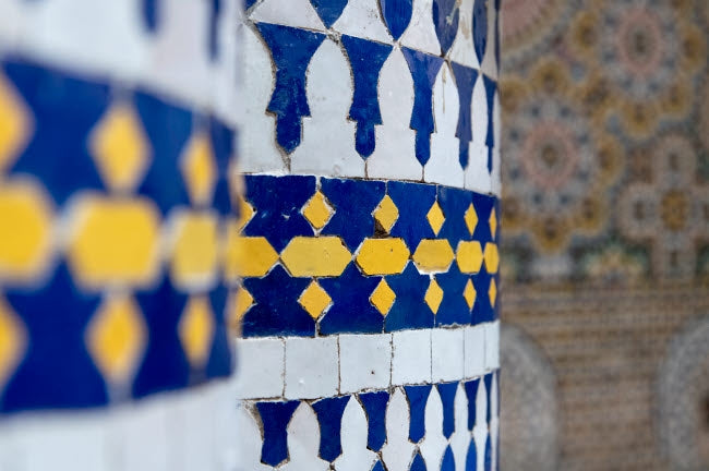 Moroccan tile design poster print featuring intricate patterns from Fes.