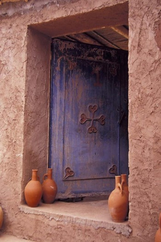 Berber Village Doorway Art Print by Darrell Gulin, showcasing Moroccan architecture.