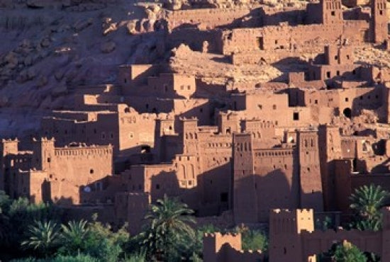 Ait Benhaddou Ksour poster print showcasing Moroccan mud brick houses.