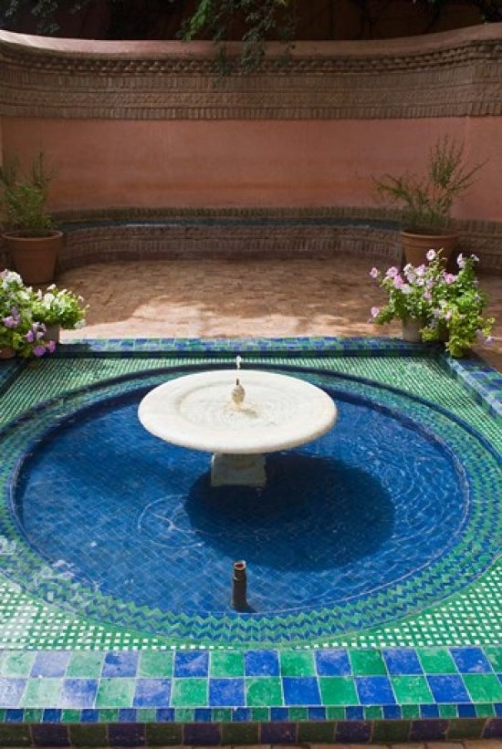 Jardin Majorelle poster print showcasing the beauty of Marrakech, Morocco.