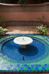 Jardin Majorelle poster print showcasing the beauty of Marrakech, Morocco.