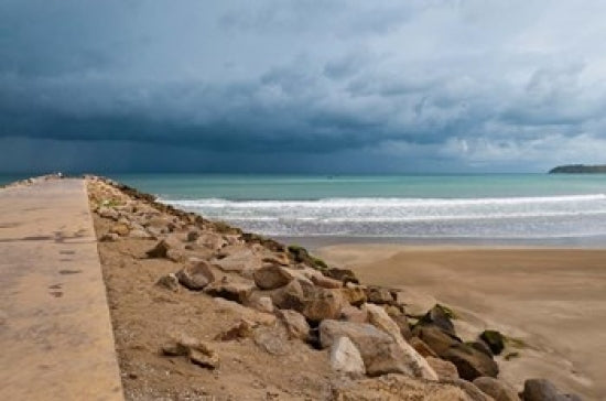 Pier of Tangier Poster Print by Nico Tondini showcasing the coastal beauty of Morocco.