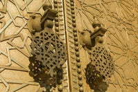 Moorish door detail from the Royal Palace in Fes, Morocco Poster Print by Walter Bibikow.