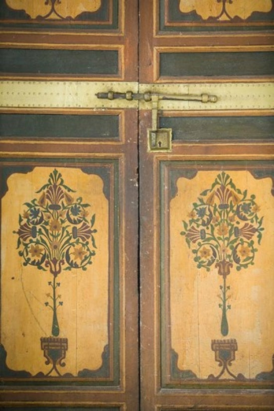 Woodwork Detail of the Grand Vizier's House - Palais de la Bahia Marrakech Poster Print by Walter Bibikow