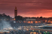 Koutoubia Mosque in Djemma el-Fna Square, Marrakech poster print by Walter Bibikow.
