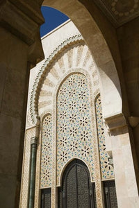 Archway detail of Hassan II Mosque in Casablanca, Morocco poster print by Walter Bibikow