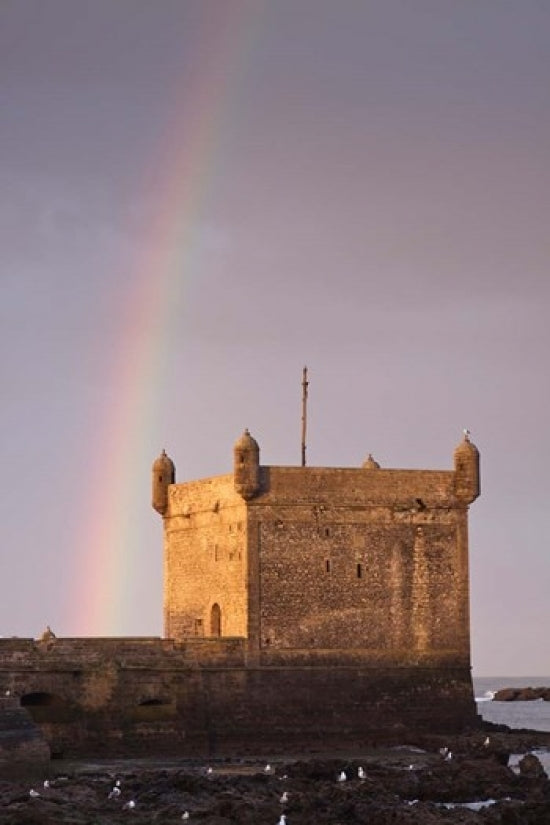 Rainbow Over Fortress, Essaouira, Morocco Poster Print by William Sutton