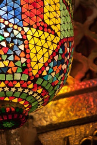 Lamp in Antique Shop, Marrakech, Morocco Poster Print by William Sutton