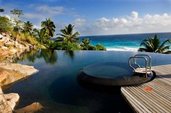 Infinity Pool at Resort on Fregate Island, Seychelles Poster Print by Alison Wright