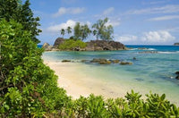 Coastal view poster print of Mahe Island, Seychelles by Alison Wright.