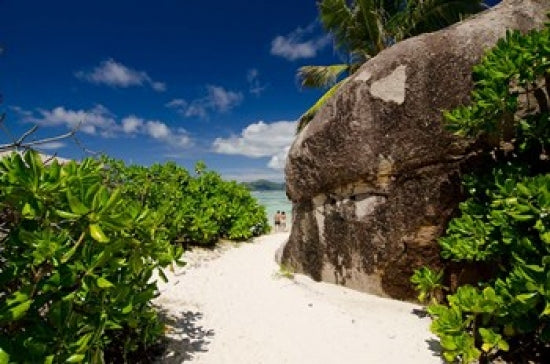 Anse Source D'Agent white sand beach poster print by Cindy Miller Hopkins.