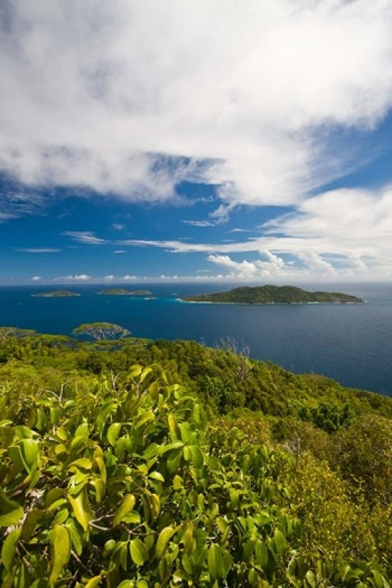 Seychelles La Digue Nid d'Aigle Peak Poster Print by Walter Bibikow