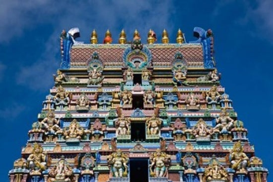 Hindu Temple Poster Print - Victoria, Mahe Island, Seychelles by Walter Bibikow