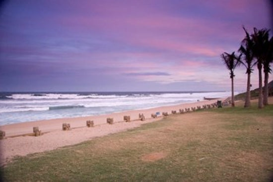 Beaches at Ansteys Beach poster print showcasing the Durban coastline