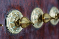 Close-up of a traditional carved door in Stone Town, Zanzibar, Tanzania poster print
