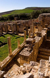 Ancient Architecture Poster Print featuring Roman Brothels in Dougga, Tunisia by Bill Bachmann.