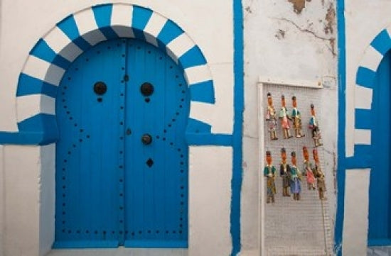 Tunisia Cap Bon Hammamet Medina door poster print by Walter Bibikow.