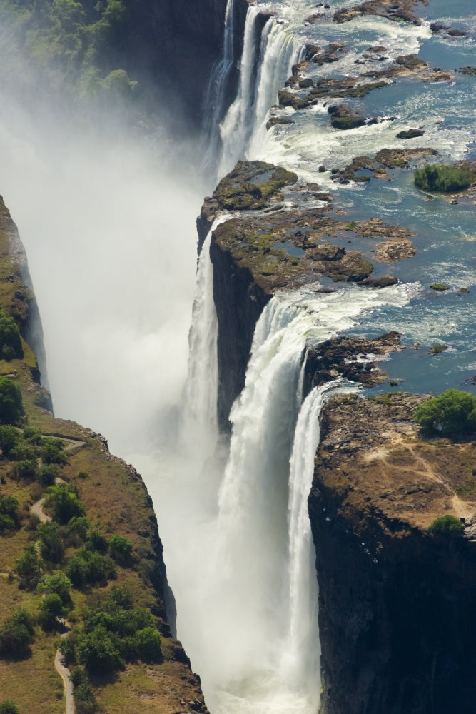 Aerial view of Victoria Falls in Zimbabwe poster print by Keren Su.