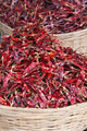 Fine art print of red peppers at a produce market in Bumthang, Bhutan.