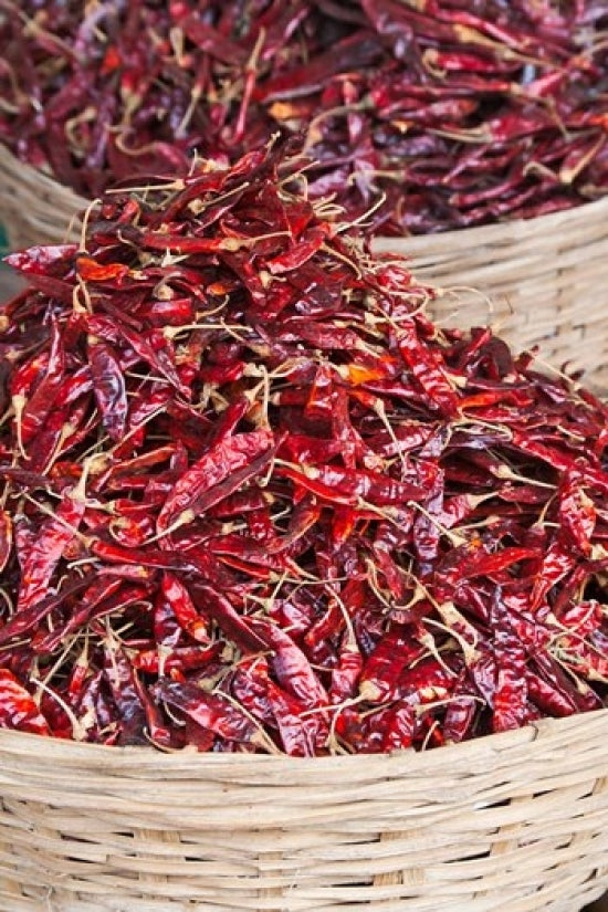 Red Peppers at Local Produce Market Poster Print by Keren Su