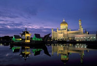 Sultan Omar Ali Saifuddin Mosque Poster Print by Steve Roxbury