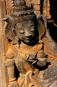 Stupa Details at Shwe Inn Thein, Inle Lake, Myanmar Poster Print