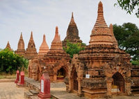 Bagan Temples Poster Print by Steve Roxbury showcasing Myanmar's architectural beauty.