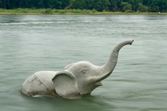 Elephant Statue in Li River, Elephant Trunk Hill Park, Guilin, China Poster Print by Adam Jones