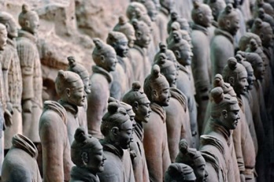 Three Rows of Qin Terra Cotta Warriors Poster Print by Adam Jones.