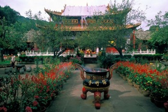 Temple Beauty of Bamboo Village, Kunming, China Poster Print by Bill Bachmann