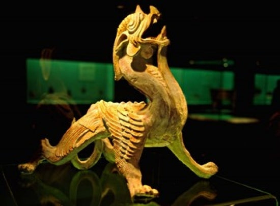 Bixie Mythical Beast Statue Poster Print showcasing intricate details from Shanghai, China.