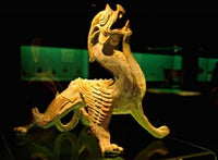 Bixie Mythical Beast Statue Poster Print showcasing intricate details from Shanghai, China.