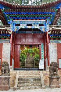 Lion Sculptures at The Confucius Temple Entry Gate Poster Print