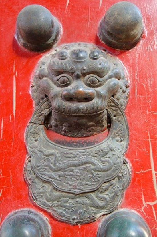 Door knocker at Hall of Consolation, Forbidden City, Beijing poster print by Cindy Miller Hopkins.