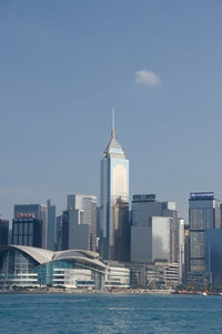 City skyline view from Victoria Harbor, Hong Kong poster print by Cindy Miller Hopkins.