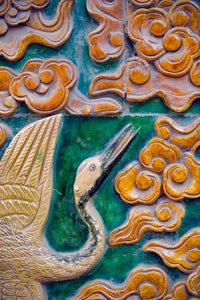 Swans and clouds tile mural poster print from the Forbidden City, Beijing