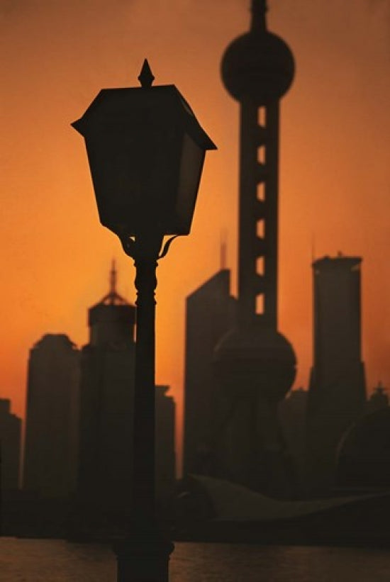 Oriental Pearl TV Tower and High Rises at Sunrise Poster Print by Keren Su