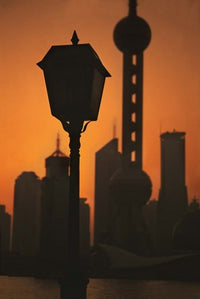 Oriental Pearl TV Tower and High Rises at Sunrise Poster Print by Keren Su