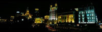 Night View of Colonial Buildings Along the Bund, Shanghai Poster Print
