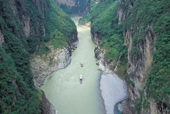 Landscape of Daning River through Steep Mountains Poster Print by Keren Su