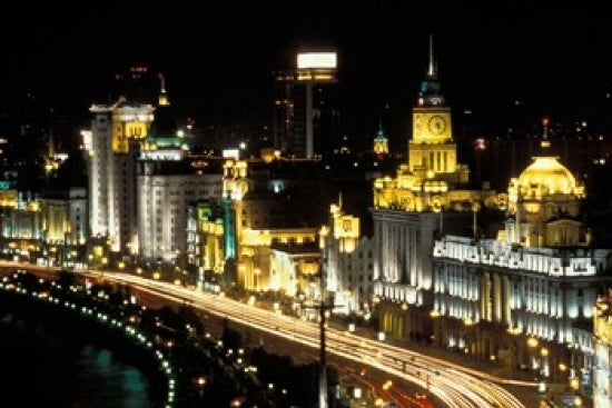 Night View of Shanghai, China Poster Print by Keren Su