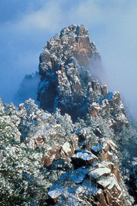 Landscape of Mt Huangshan Art Print - Beautiful mountain landscape print.