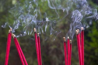 Incense Burning in the Temple Poster Print by Keren Su, capturing serene spirituality in Sichuan, China.