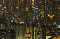 Skyline in Downtown Hong Kong at Dusk Poster Print by Keren Su