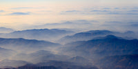 Aerial view of mountains in China poster print by Keren Su